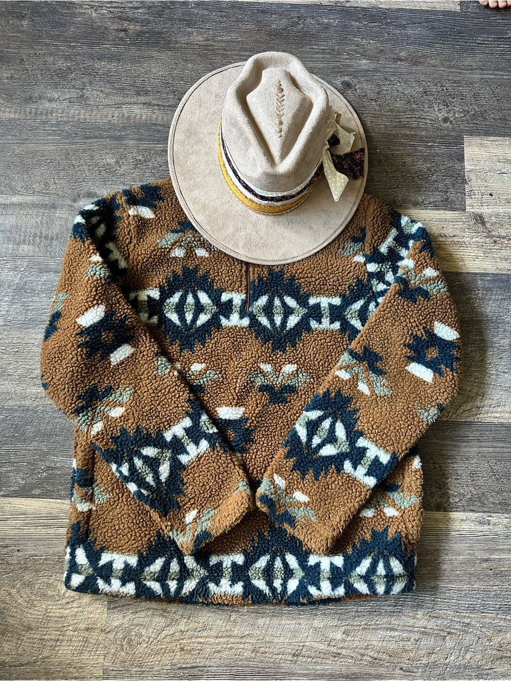 Wrangler Southwest Sherpa Quarter Zip Pullover | XXL/M | Aztec Fleece - Picture 6 of 7